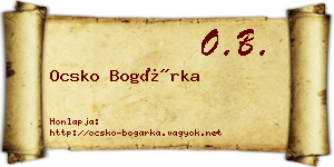 Ocsko Bogárka névjegykártya